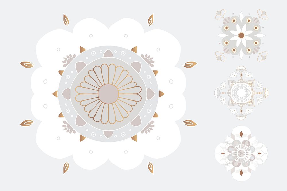 Indian Mandala element symbol oriental floral illustration collection