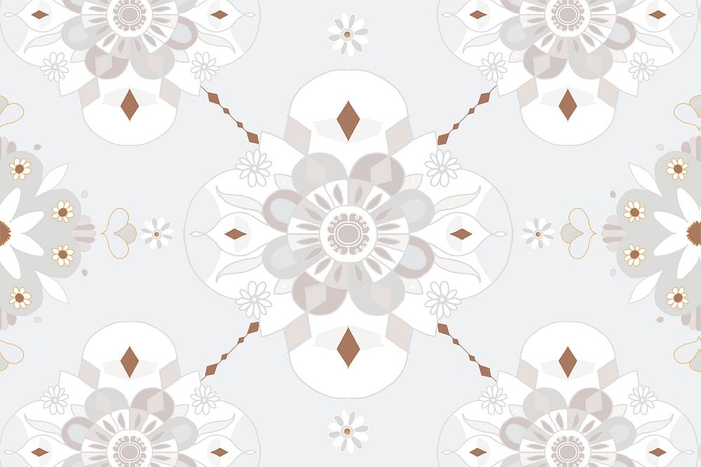 Mandala gray floral Indian pattern background