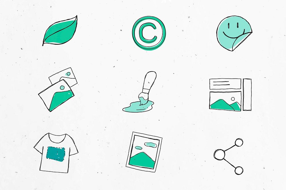 Formal green icon vector for business use set