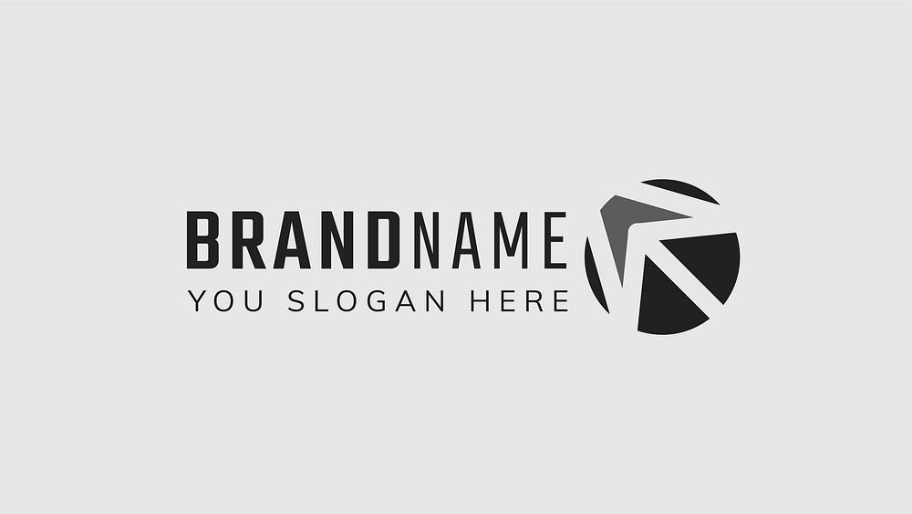 Gray arrow editable slogan vector logo design