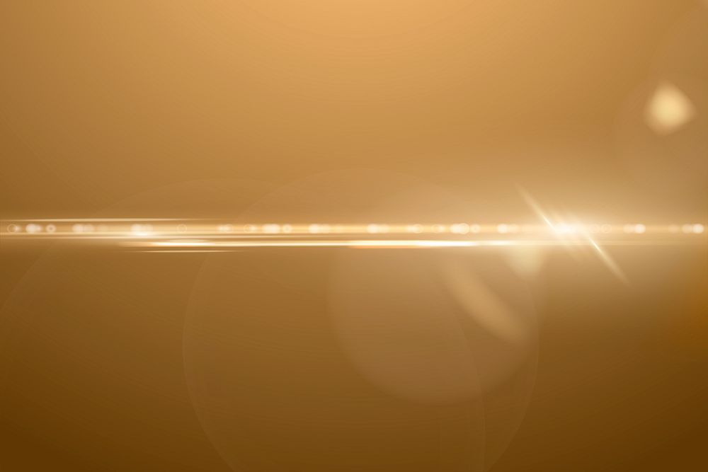 Gold anamorphic lens flare psd lighting background