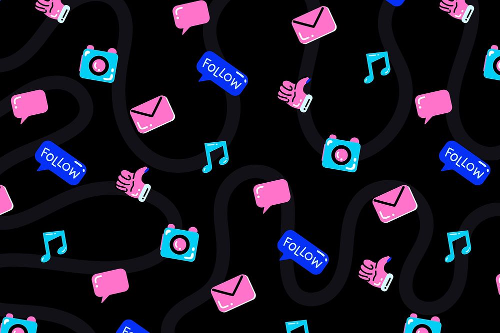 Entertainment icon pattern in funky style 