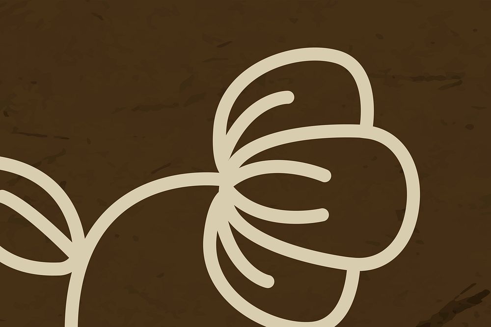Floral line brown background illustration