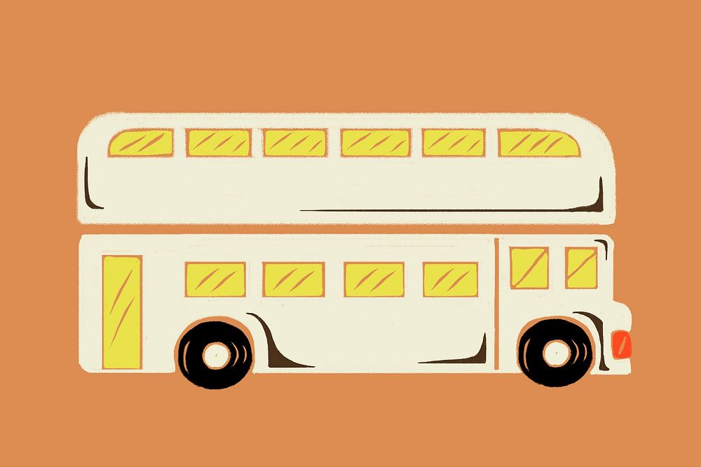 Double decker bus public transportation illustration