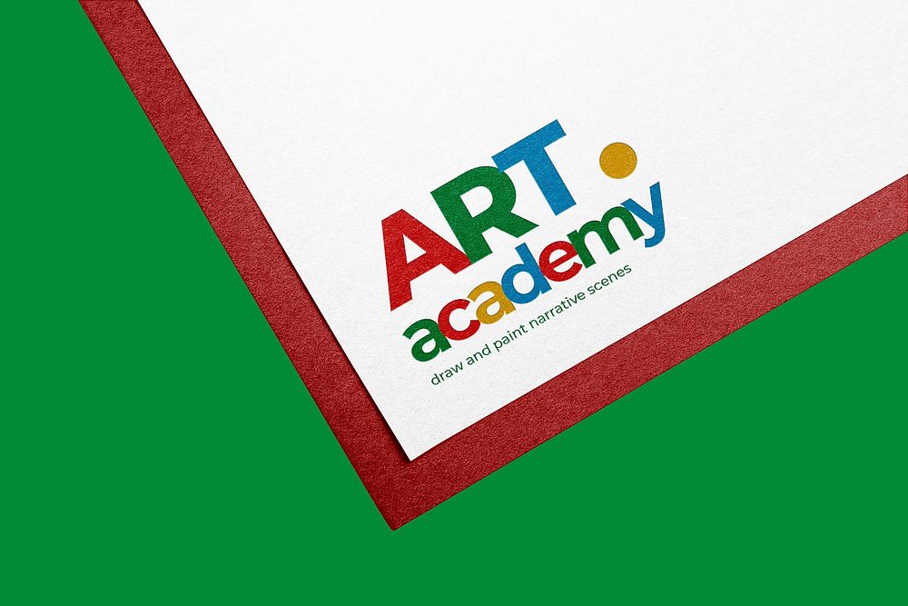 Art academy logo, business branding paper