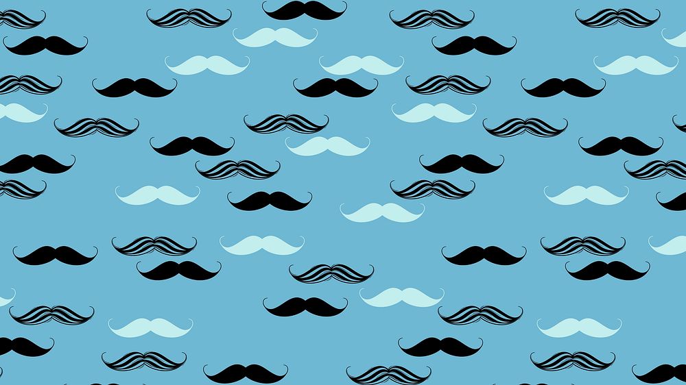 Moustache pattern desktop wallpaper, HD doodle background