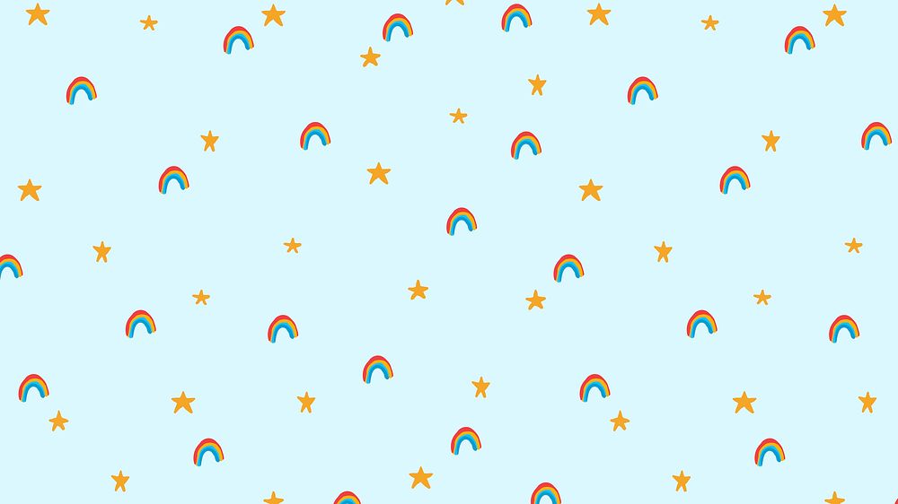 Rainbow pattern desktop wallpaper, HD blue background
