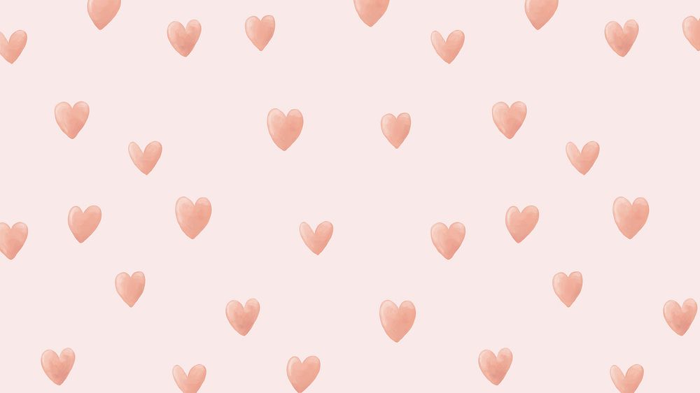 Heart pattern wallpaper, pink background