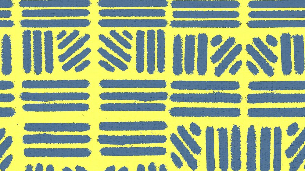 Striped pattern desktop wallpaper, fabric block print background vector in yellow