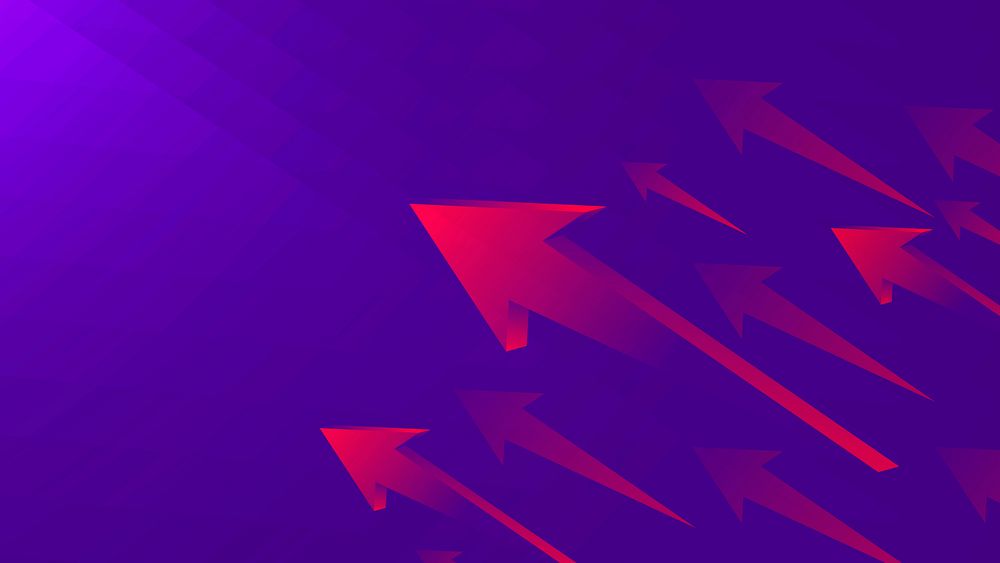 Arrow technology computer wallpaper, gradient purple background vector