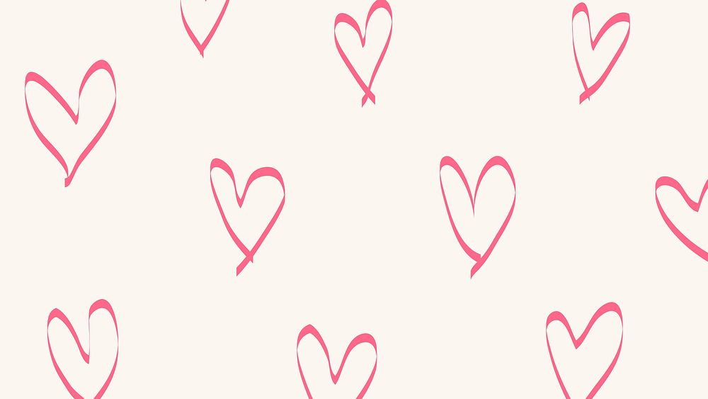 Cute computer wallpaper, pink heart pattern design