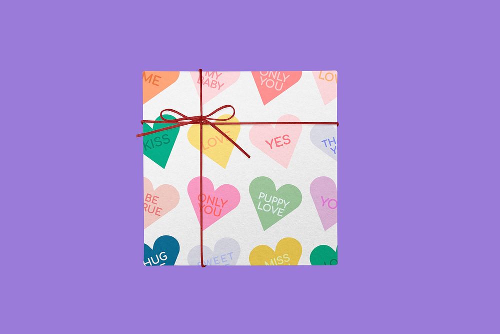 Customizable gift box mockup, cute packaging psd