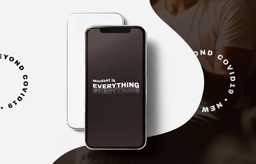 Smartphone screen with motivational quote mindset is everything