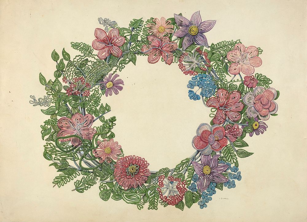 Cemetary Wreath (c. 1938) by Al Curry. Original from The National Gallery of Art.