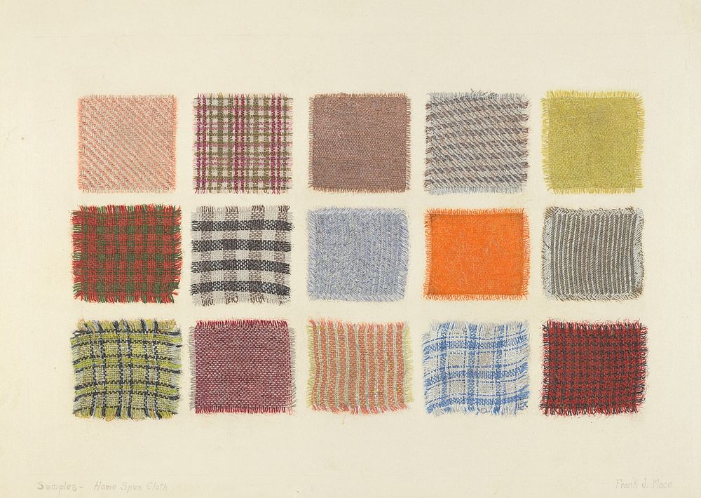 Factory Cloth Samples (1935/1942) by Frank J. Mace. Original from The National Gallery of Art.