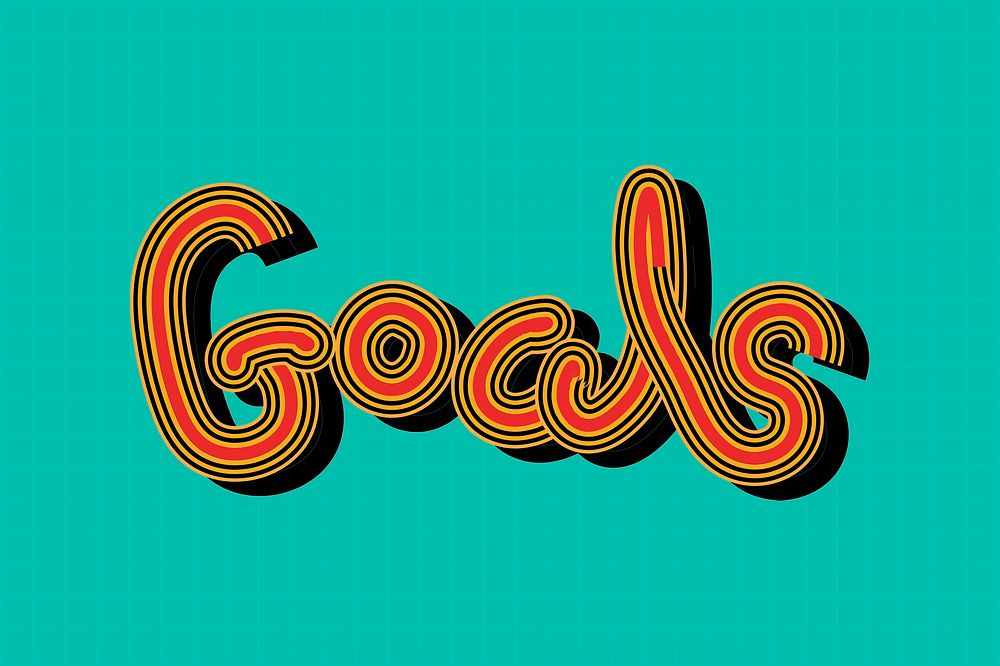 Red Goals word illustration green wallpaper