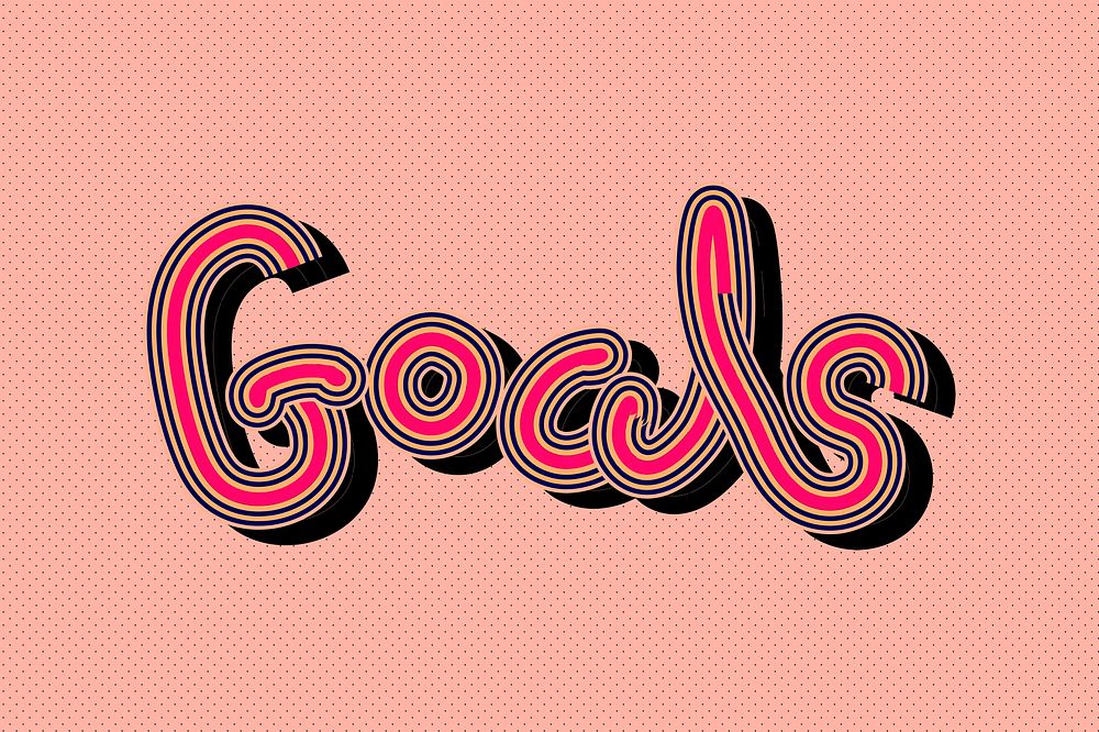 Goals typography with pink wallpaper
