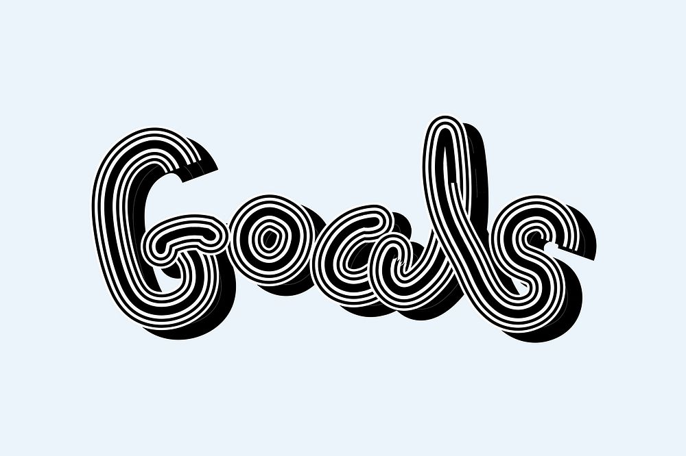 Goals black and white font blue wallpaper