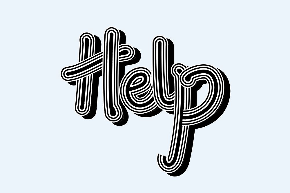 Help word typography light blue wallpaper