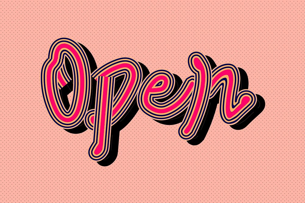 Peachy wallpaper Open pink text illustration retro