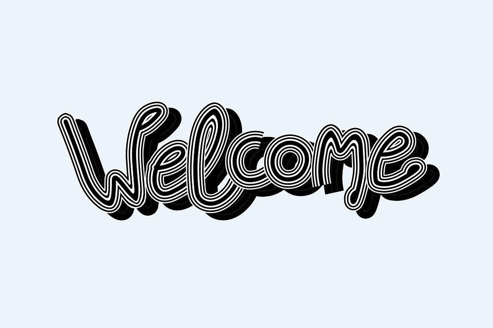 Welcome typography greyscale light blue wallpaper