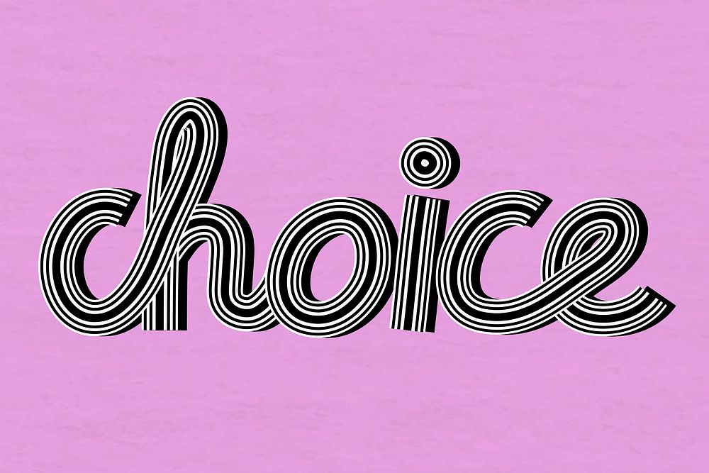 Choice text health word concentric font typography hand drawn