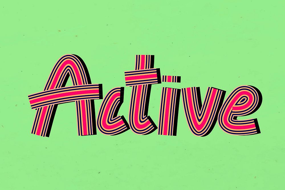 Active line font retro typography lettering hand drawn