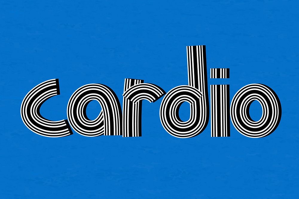Hand drawn cardio lettering concentric font typography retro