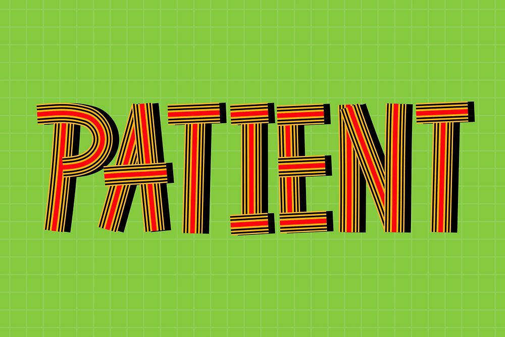 Retro patient word concentric font typography