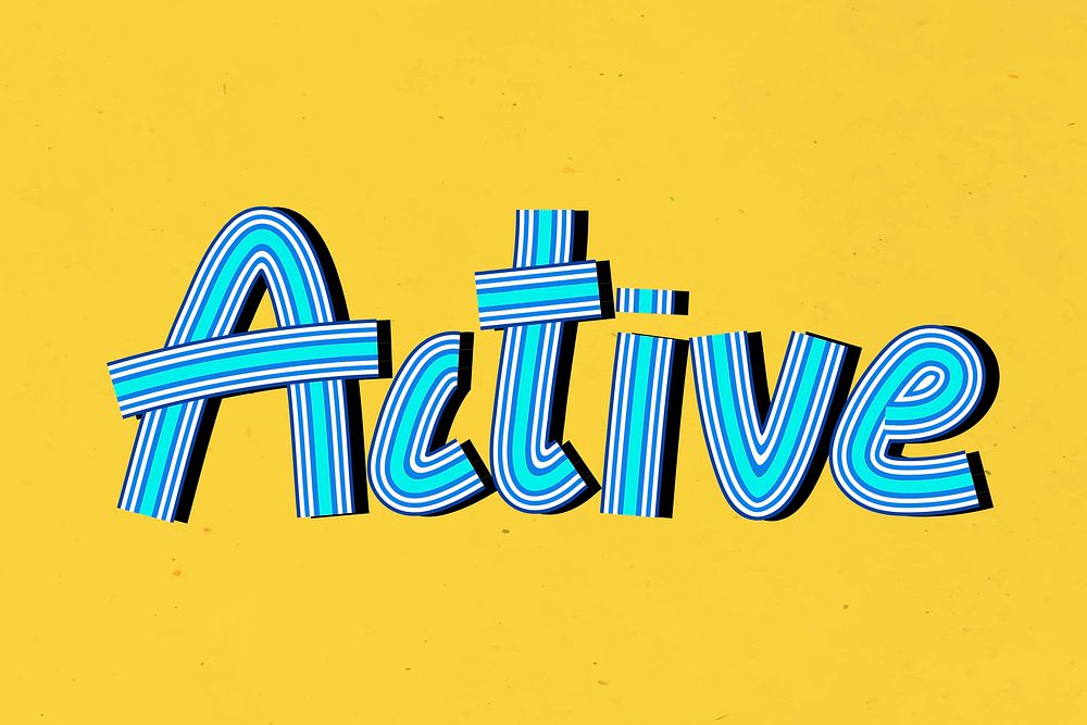 Retro active text concentric font typography