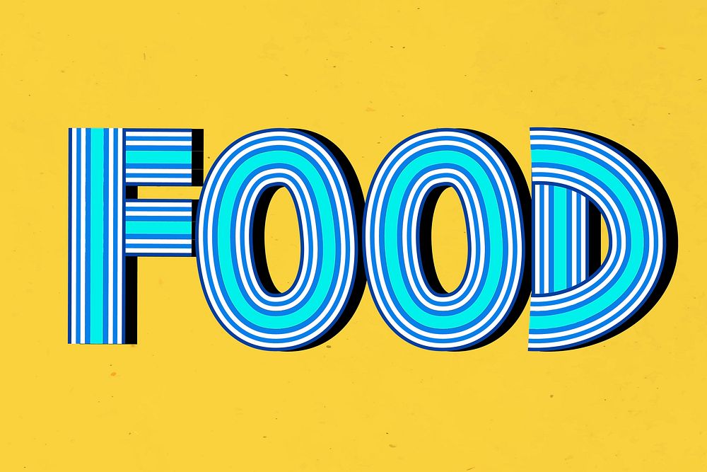 Retro food doodle lettering typography