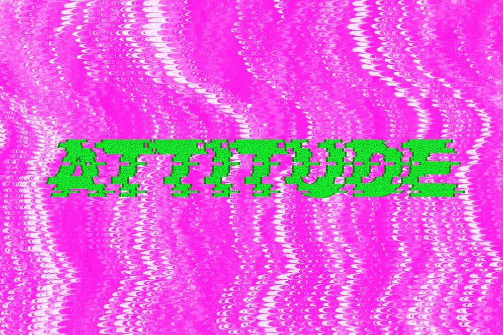 ATTITUDE blurred word typography on pink background