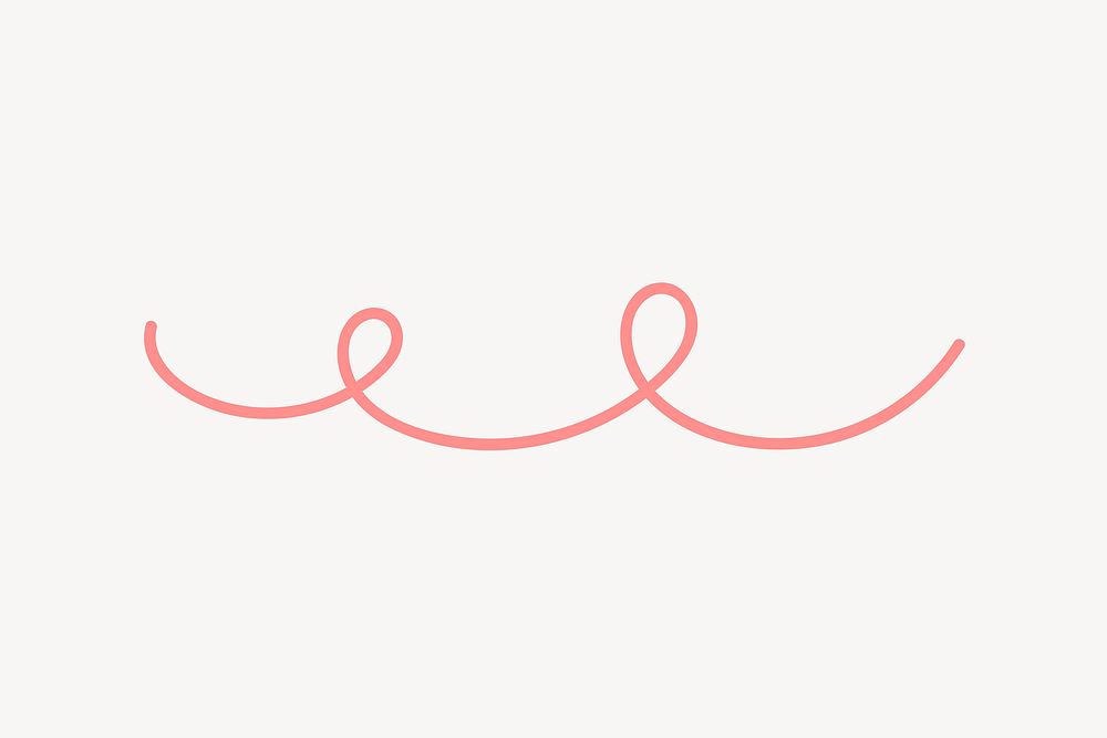 Pink squiggly divider, cute design vector