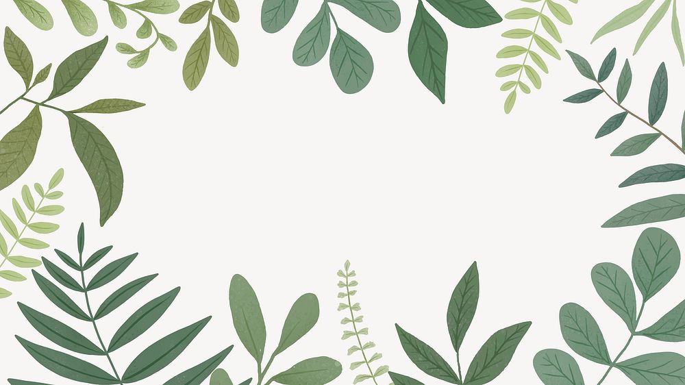 Aesthetic botanical frame collage element, tropical design vector