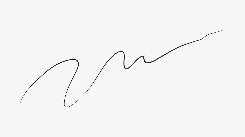 Black minimal line, aesthetic scribble vector