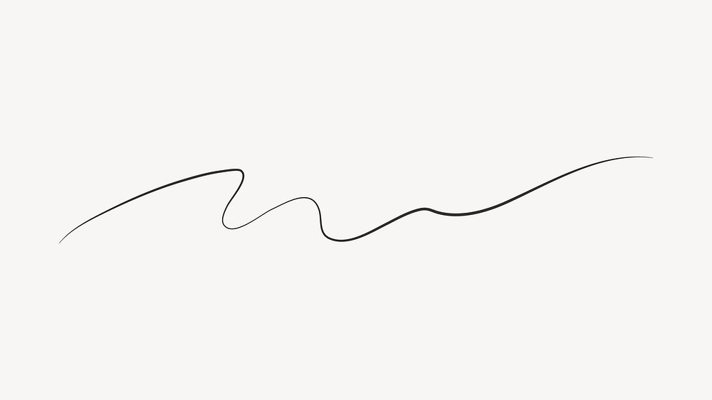 Black minimal line, aesthetic scribble psd