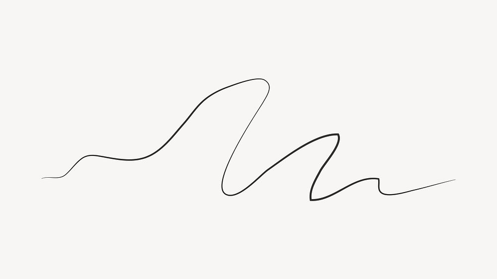 Black minimal line, aesthetic scribble vector