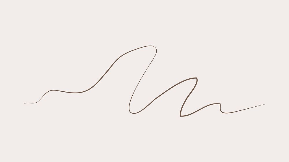 Brown minimal line, aesthetic scribble vector