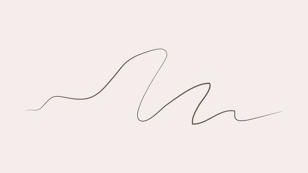 Brown minimal line, aesthetic scribble psd