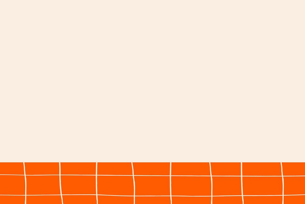 Pastel orange background, grid border design