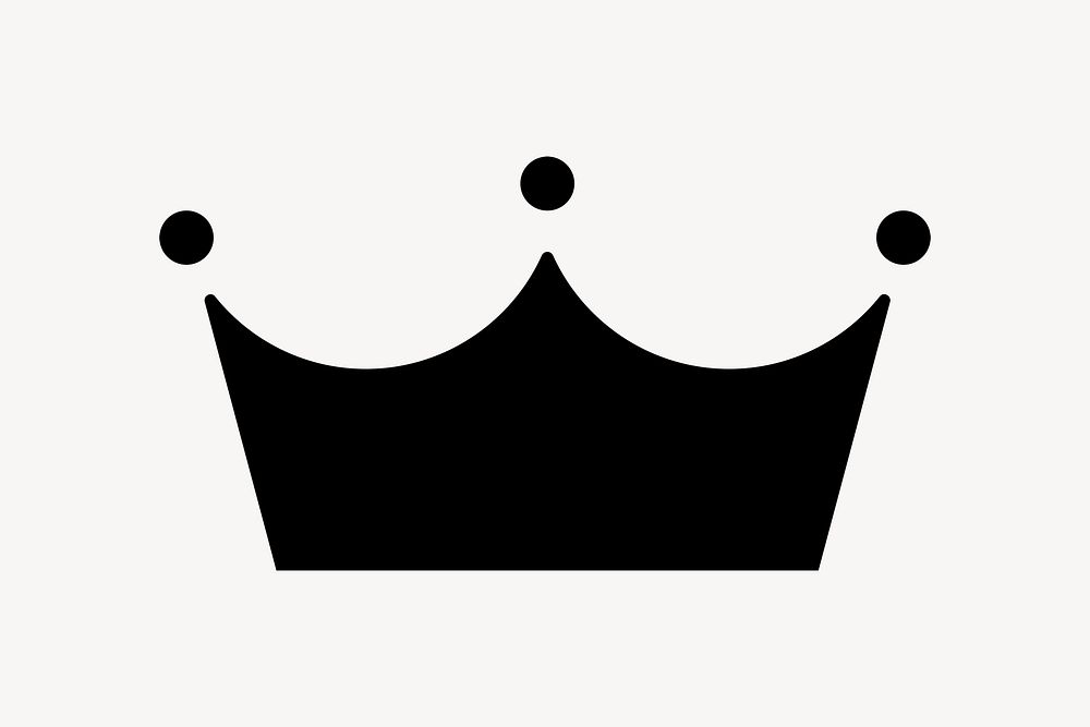 Crown silhouette icon, collage element psd