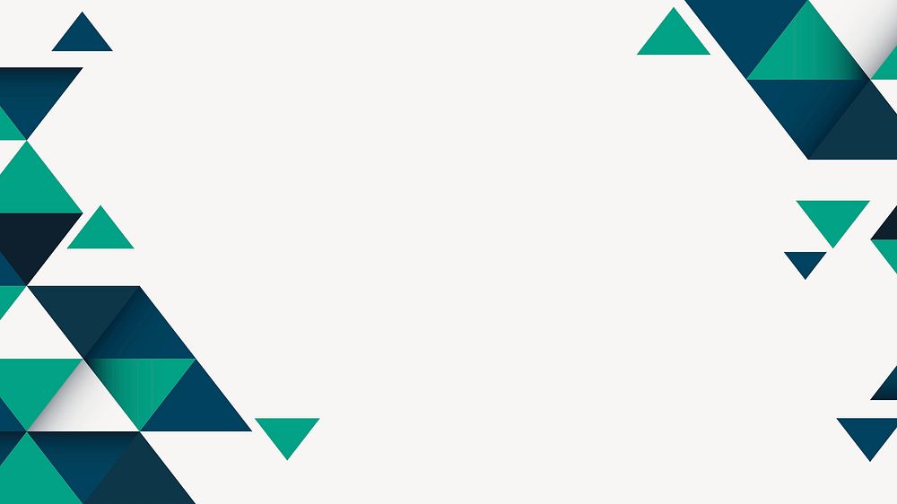 Modern geometric frame, blue & green collage element vector
