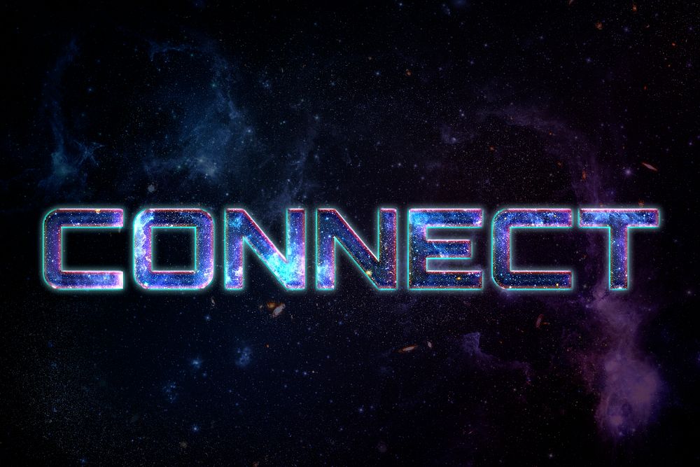 CONNECT word typography text on galaxy background