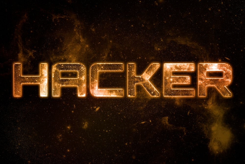 HACKER word typography text on galaxy background