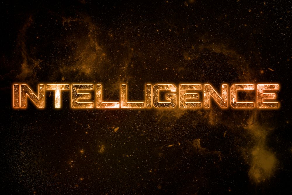 INTELLIGENCE word typography text on galaxy background