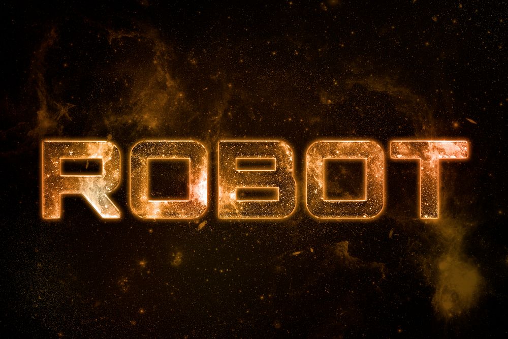 ROBOT word typography text on galaxy background