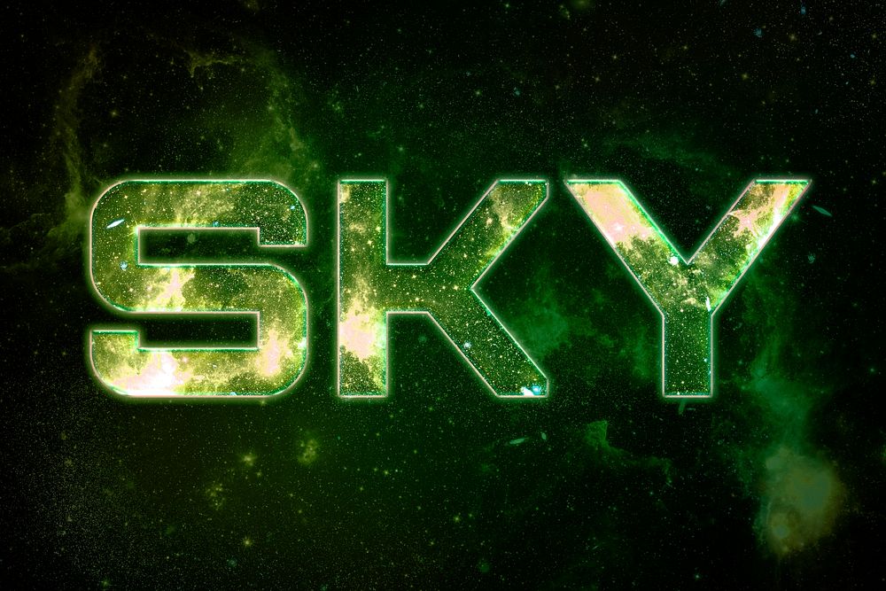 SKY word galaxy effect typography text