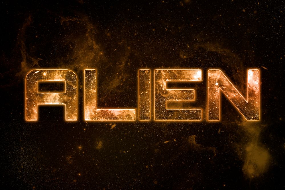 ALIEN word typography text on galaxy background