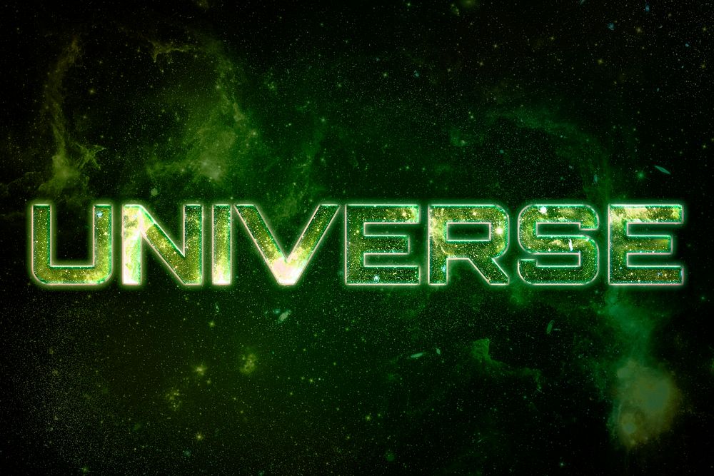 UNIVERSE word galaxy effect typography text