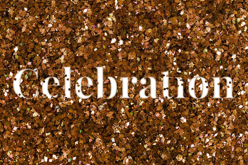 Celebration glittery typography text word